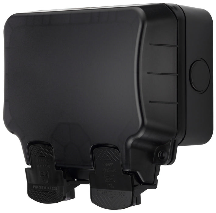 BG WP22/B Weatherproof Nexus Storm IP66 13A 2G Switched Socket - Matt Black