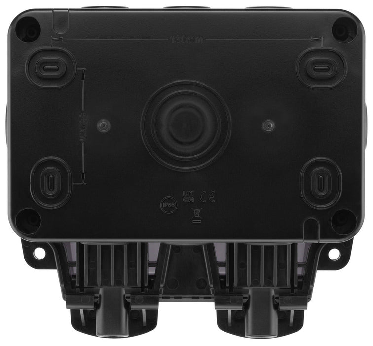 BG WP22/B Weatherproof Nexus Storm IP66 13A 2G Switched Socket - Matt Black