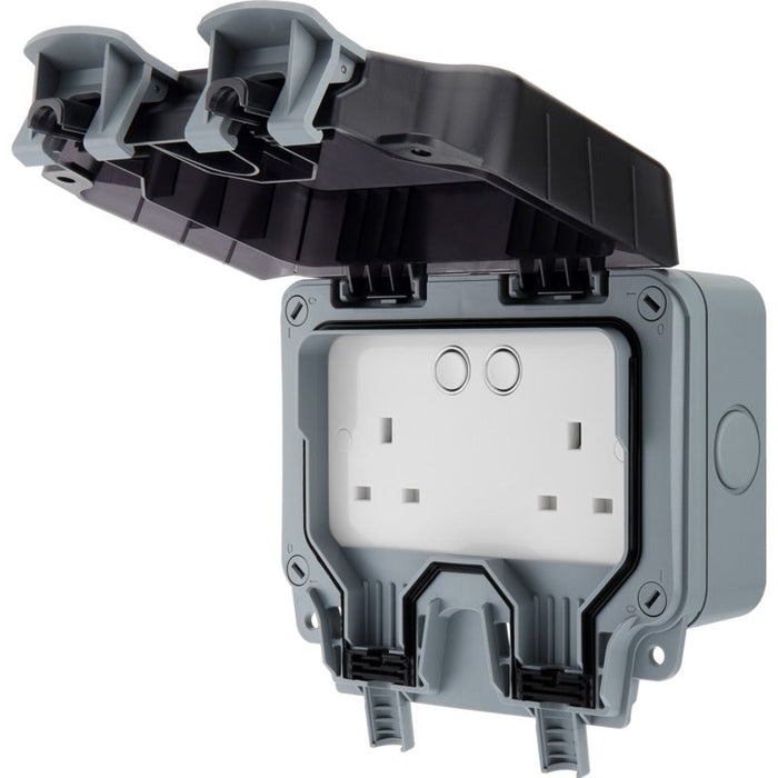 BG WP22/HC Nexus Storm IP66 Weatherproof Double Switched 13A Socket with Smart Control - westbasedirect.com