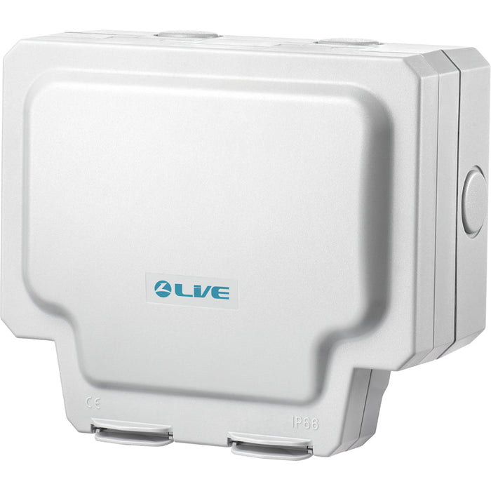 LIVE Electrical WP2G13A-A Weatherproof IP66 13A 2 Gang Switched Socket