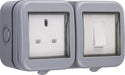 BG WPB21 Weatherproof IP55 13A 1G UK Socket + 1G Switch - westbasedirect.com