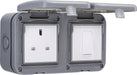 BG WPB21 Weatherproof IP55 13A 1G UK Socket + 1G Switch - westbasedirect.com