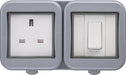 BG WPB21 Weatherproof IP55 13A 1G UK Socket + 1G Switch - westbasedirect.com