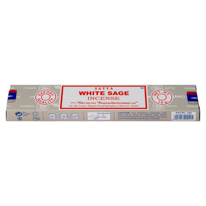 Satya White Sage 15g | 1 Pack (12 Sticks) - westbasedirect.com