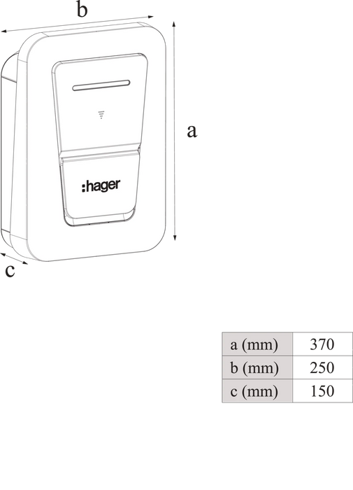 Hager XVU107SCT-MO Witty One 7kW Single Phase EV Charger Type 2 Socket