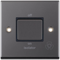 Selectric 7MPRO-408 7M-PRO 10AX 3 Pole Fan Isolator Switch - Black Nickel, Black Insert