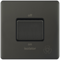 Selectric 5MPLUS-12-08 5M-PLUS Screwless 10AX 3 Pole Fan Isolator Switch - Dark Bronze, Black Insert