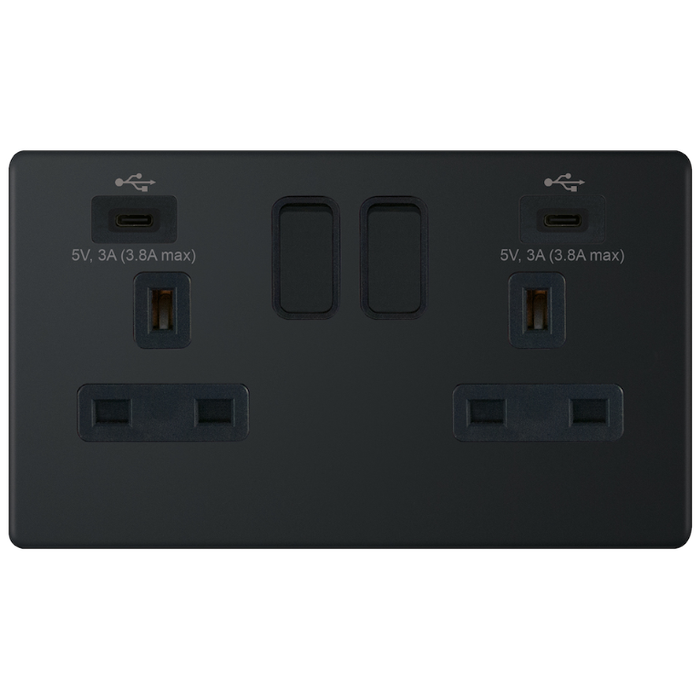 3a Simplex Socket BUY Selectric 5MPLUS-868 | 5M-PLUS Screwless | 2 Gang 13A Switched ...
