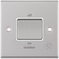 Selectric 7MPRO-108 7M-PRO 10AX 3 Pole Fan Isolator Switch - Satin Chrome, White Insert