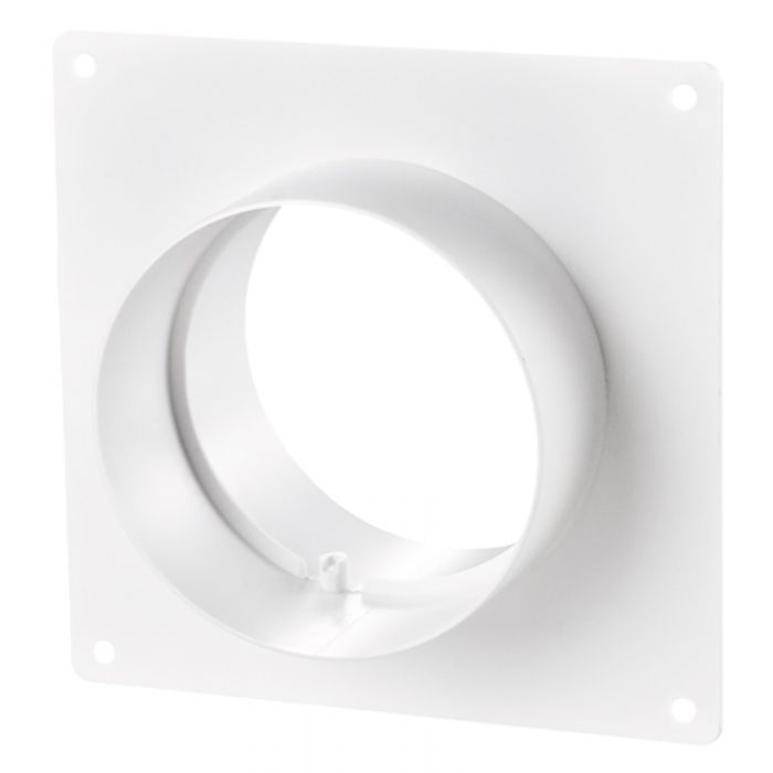 Blauberg DK-125-PVC-WHI Ventilation PVC Flexible Duct Cowled Wall Kit 5" 125mm White - westbasedirect.com