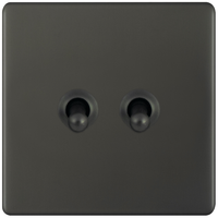 Selectric 5MPLUS-TOG-26 5M-PLUS Screwless 2 Gang 2 Way 10A Toggle Switch - Dark Bronze
