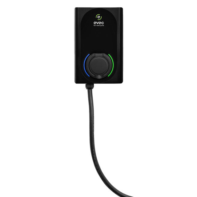 EVEC EDC01 PowerPair Dual Wall Mounted Smart EV Charger 7.4kW Single Phase Universal Socket & Tethered Type 2