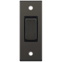 Selectric DSL12-79 5M 1 Gang 2 Way 10AX Architrave Plate Switch - Dark Bronze, Black Insert