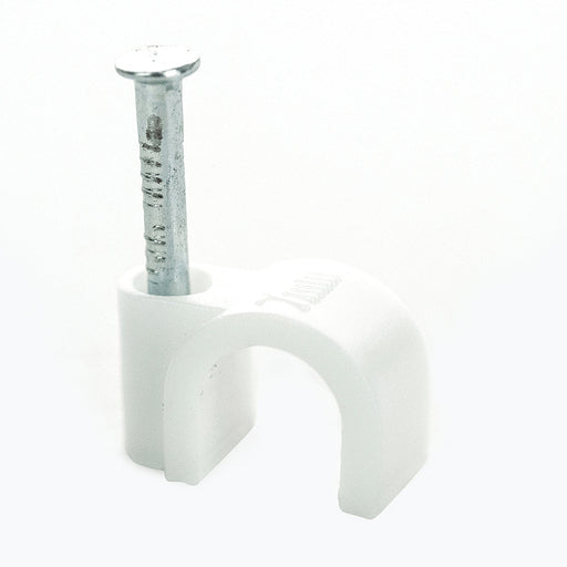 BG CCR7/50 White Round 7mm Cable Clips - 50 Pack - westbasedirect.com
