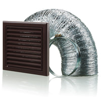 Blauberg BB-CHK-125-3-VSBR Cooker Hood Fixed Blade Grille Wall Vent Duct Kit Fan Extractor 5