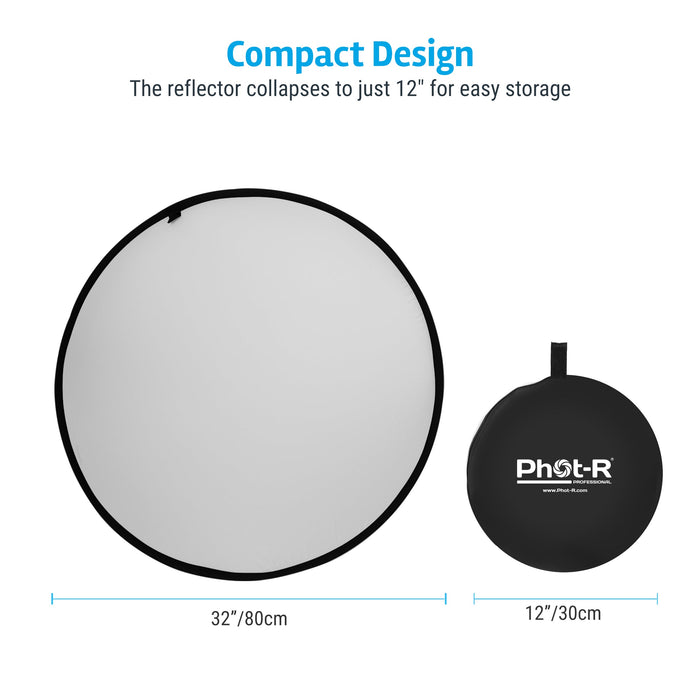 Phot-R 80cm Collapsible 5-in-1 Studio Reflector - westbasedirect.com