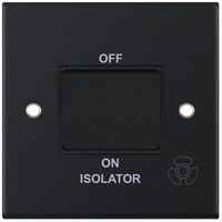 Selectric DSL11-08 5M 10AX 3 Pole Fan Isolator Switch - Matt Black, Black Insert