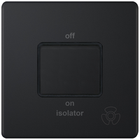 Selectric 5MPLUS-808 5M-PLUS Screwless 10AX 3 Pole Fan Isolator Switch - Matt Black, Black Insert
