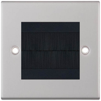Selectric 5M-BR-7 5M 2 Aperture Euro Media / Data Plate with Black Brush - Satin Chrome