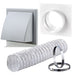 Blauberg DK-125-PVC-GRY Ventilation PVC Flexible Duct Cowled Wall Kit 5" 125mm Grey - westbasedirect.com