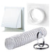 Blauberg DK-125-PVC-WHI Ventilation PVC Flexible Duct Cowled Wall Kit 5" 125mm White - westbasedirect.com