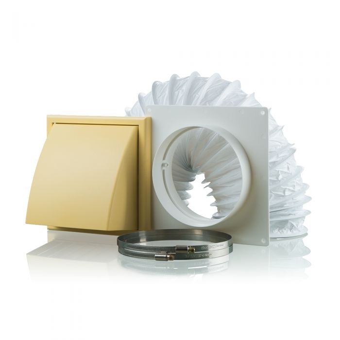 Blauberg DK-100-PVC-COT Ventilation PVC Flexible Duct Cowled Wall Kit ...