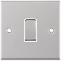 Selectric 7MPRO-107 7M-PRO 1 Gang 10AX Intermediate Switch - Satin Chrome, White Insert