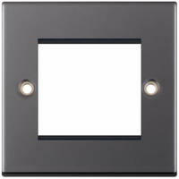 Selectric 5M-9 5M 2 Aperture Euro Media / Data Plate - Black Nickel