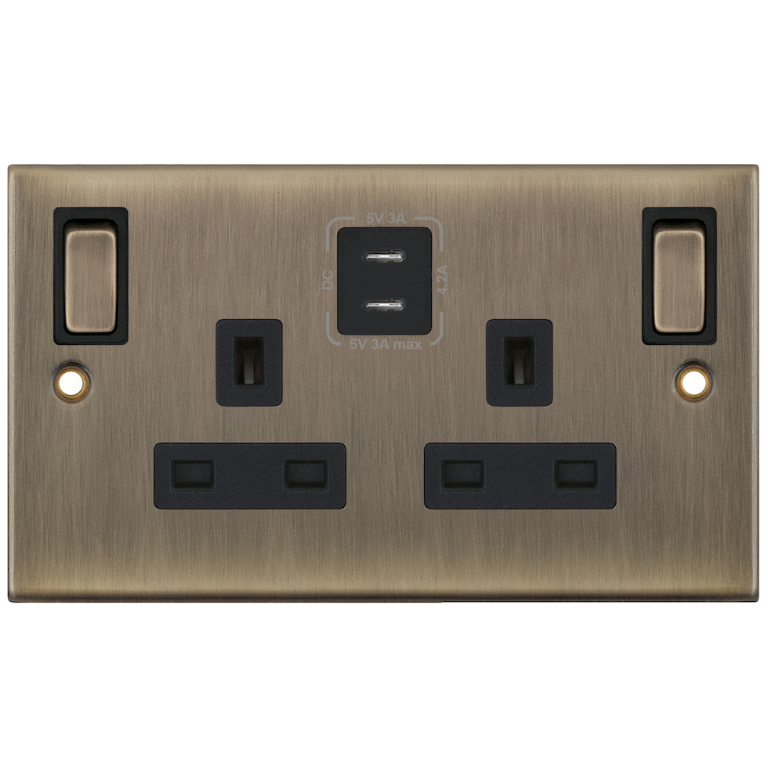 Socket Rocker BUY Selectric DSL668 | 5M Slim Decorative | 2 Gang 13A Switched SP ...