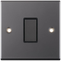 Selectric DSL401 5M 1 Gang 2 Way 10AX Plate Switch - Black Nickel, Black Insert