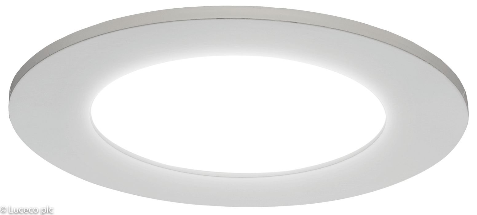 Luceco LuxPanel Eco Circular Ø120mm 6W 3000K Standard Slimline LED Downlight - westbasedirect.com