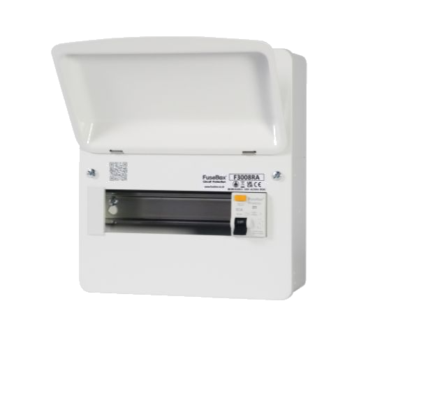 FuseBox F3008RA 10 Module 8 Way RCD Incomer Consumer Unit with 80A 30mA Type A RCD - westbasedirect.com