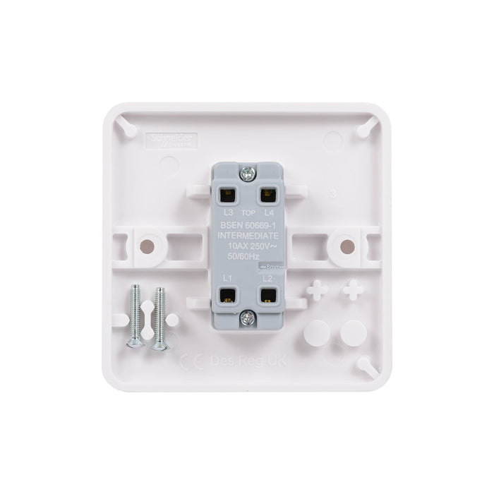 Schneider Electric GGBL1014S Lisse White Moulded 10AX 1G Intermediate Switch (Display Packaged) - westbasedirect.com