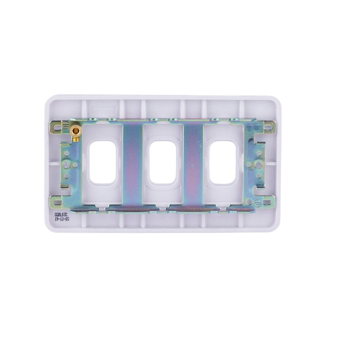 Schneider Electric GGBL03G Lisse White Moulded 3G Grid Front Plate - westbasedirect.com