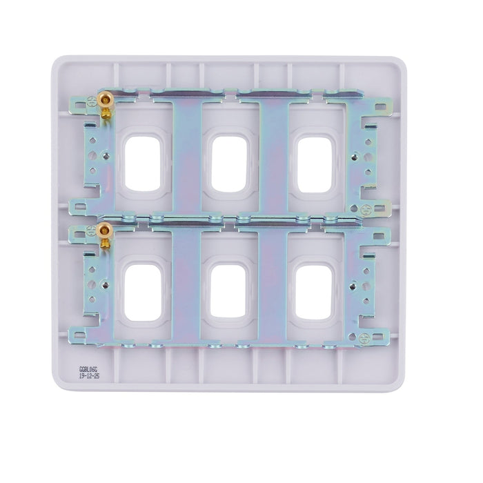 Schneider Electric GGBL06G Lisse White Moulded 6G Grid Front Plate - westbasedirect.com