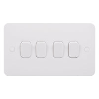 Schneider Electric GGBL1042S Lisse White Moulded 10AX 4G 2-Way Plate Switch (Display Packaged)