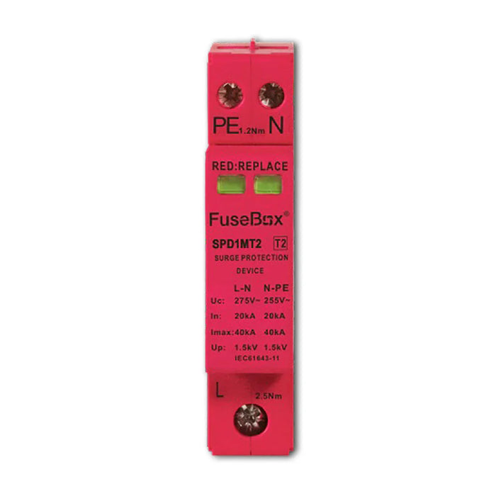Fusebox SPD1MT2 Single Module Direct To Busbar Type 2 Surge Protection Device