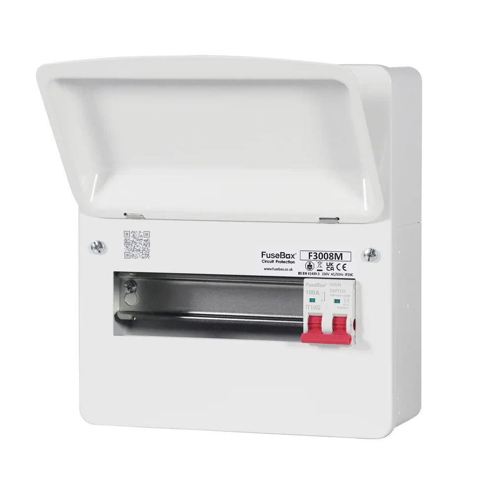 FuseBox F3008M 10 Module 8 Way Consumer Unit with 100A Main Switch ...
