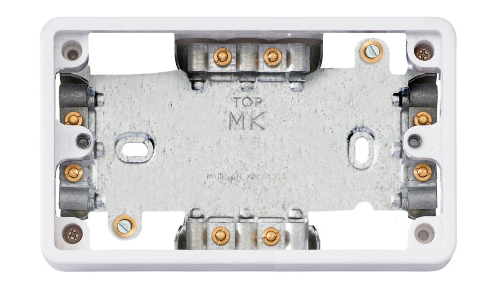 MK Logic Plus K2132WHI 2 Gang 37mm MI Cable Box with 12 Clamps - White ...