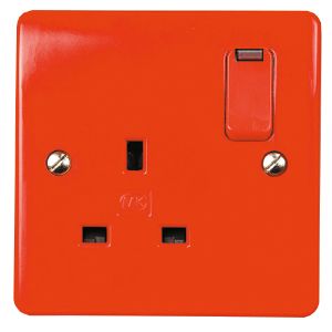 Buy MK Logic Plus K2657D1RED Red 13A 1 Gang DP Switched Socket with ...