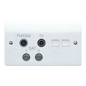Buy MK Logic Plus K3565DABWHI Quadplexer with RJ45 & BT Outlet | White ...