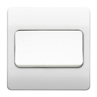 MK Logic Plus K4781WHI White Moulded 10A 1 Gang SP 2 Way Wide Rocker Plate Switch