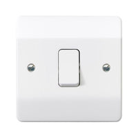 MK Logic Plus K4871WHI White Moulded 10A 1 Gang SP 2 Way Plate Switch