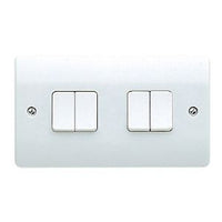 MK Logic Plus K4874WHI White Moulded 10A 4 Gang SP 2 Way Plate Switch