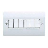 MK Logic Plus K4879WHI White Moulded 10A 6 Gang SP 2 Way Plate Switch