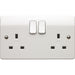 MK K2747STWHI Logic Plus White Moulded 13A 2G DP Switched Socket with Screwless Terminal - westbasedirect.com