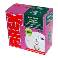 Kidde KF30 Firex Mains Powered Heat Alarm with Alkaline Battery Back-Up