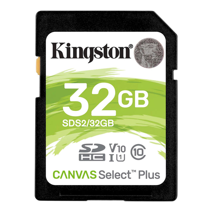 Kingston 32GB SDHC Canvas Select Plus 100R C10 UHS-I U1 V10 - westbasedirect.com