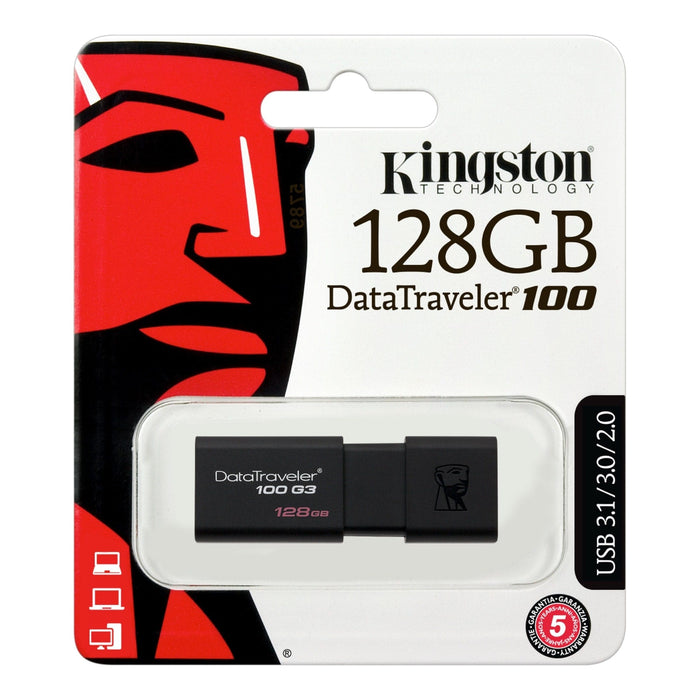 Kingston 128GB USB 3.0 DataTraveler 100 G3 (130MB/s read) - westbasedirect.com