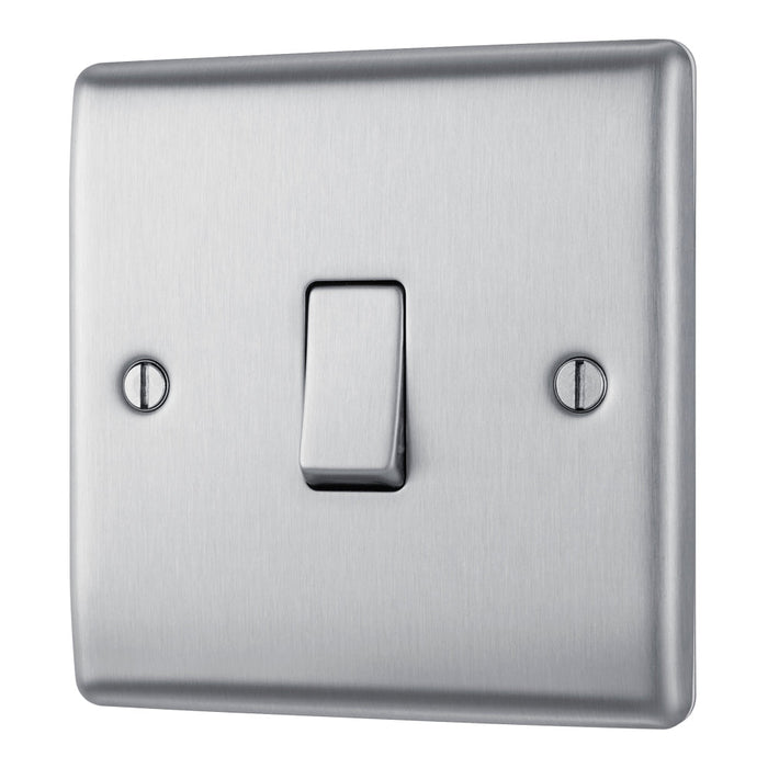 BG NBS13 Nexus Metal Intermediate Light Switch 10A - Brushed Steel - westbasedirect.com